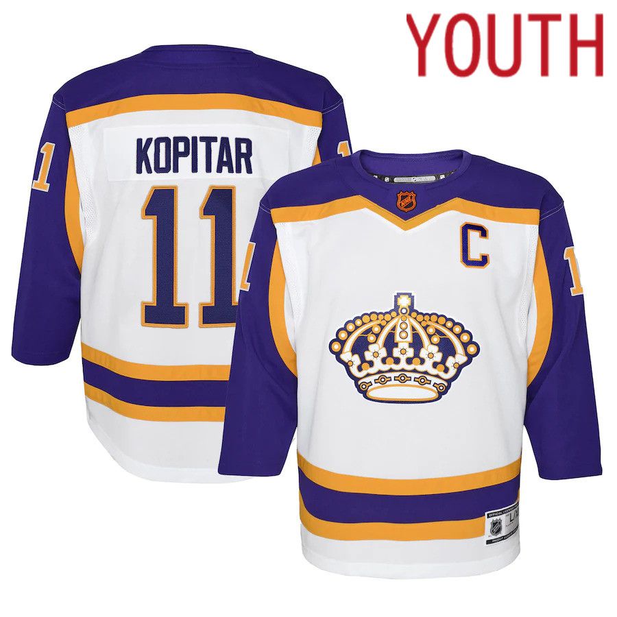 Youth Los Angeles Kings 11 Anze Kopitar White Special Edition Premier Player NHL Jersey